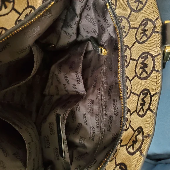 Michael Kors Monogrammed Canvas Handbag - Picture 7 of 16